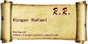 Ringer Rafael névjegykártya